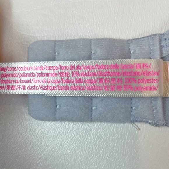 NWOT Victoria's Secret PINK Bra 36DD Wear Everywhere Push-Up Blue Lace Leopard - Picture 7 of 7